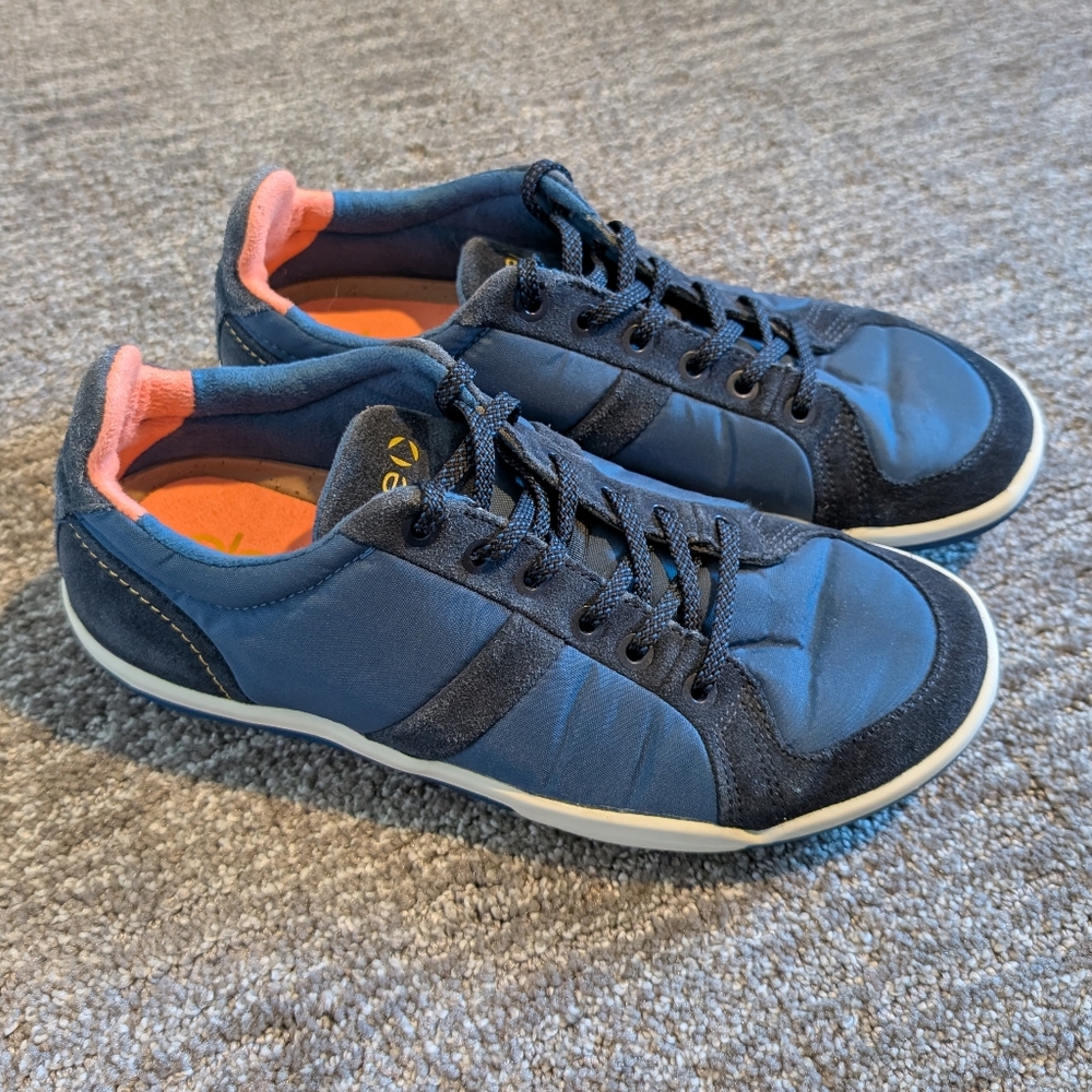 Kids Navy and Coral Casual Sneakers